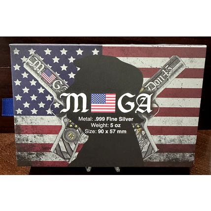 5 Oz Silver Collectible 2024 "The Don 45" Donald Trump 45 Pistol Shaped # 746