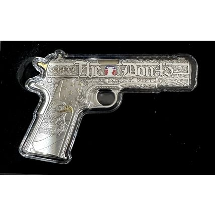 5 Oz Silver Collectible 2024 "The Don 45" Donald Trump 45 Pistol Shaped # 746