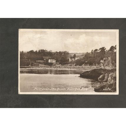 Postcard Cornwall Porthpean beach 1954