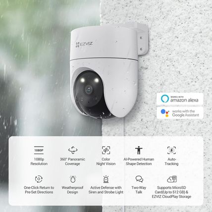 EZVIZ 360° Security Camera Outdoor with Auto-Tracking, Wifi Surveillance Camera