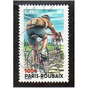 FRA 2002 46c 'PARIS -ROUBAIX CYCLE RACE' FINE USED (EBID20-328)