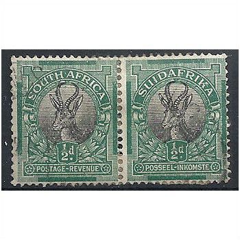 South Africa 1926 SG30 1/2d Black & Green PAIR Fine Used...