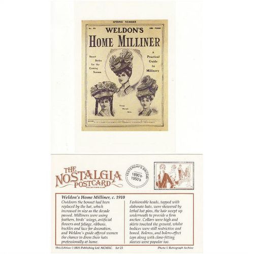 Postcard Weldon's Home Milliner c1910 Hat Fashion Home Dressing - Nostalgia