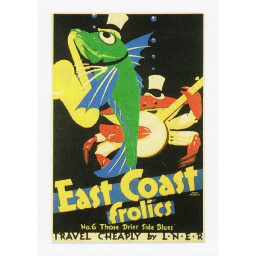 Railway Poster Art Postcard LNER East Coast Frolics Frog Frank Newbould 1933