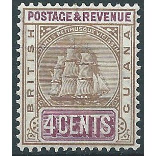 British Guiana 1907 SG254 4c Brown & Purple Mounted Mint ....