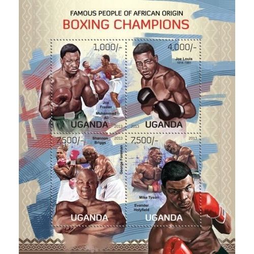 UGANDA 2013 SHEET MNH BOXING CHAMPIONS BOXEO SPORTS DEPORTES 2