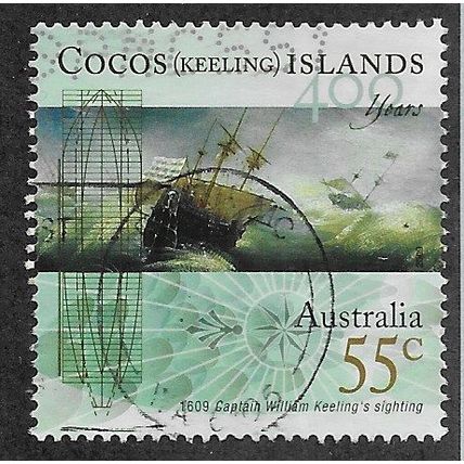CKI 2009 55c 'ENGLISH EAST INDIAMAN' FINE USED (EBID70-986)