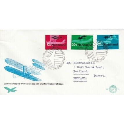 Netherlands 1968 Dutch Aviation Anniversaries VGC special cancel typed No.92