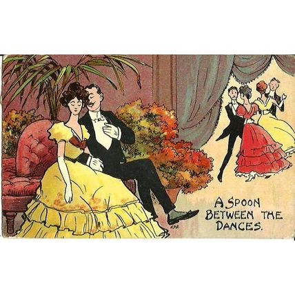 Comic "A SPOON BETWEEN THE DANCES" Postcard (National Series)