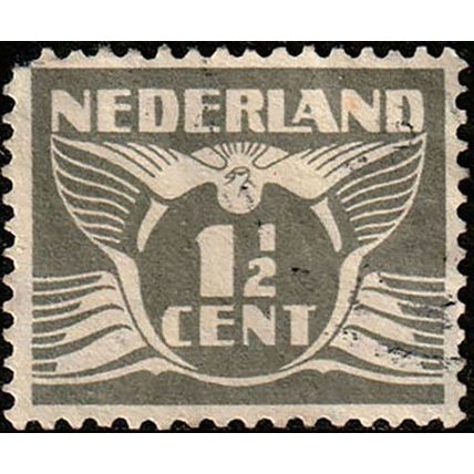 Netherlands 1935 Numeral 1 1/2c Used Stamp Wings Bird .