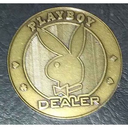 (1) Playboy Brass Dealer Button - Measures 2 inches - Rare Find