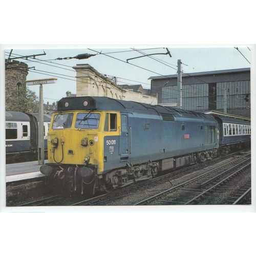 Class 50 011 Locomotive Centurion at Carlisle Railway Postcard DW34