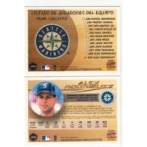 TWO 2000 Pacific Crown Collection Alex Rodriguez cards #268, #269