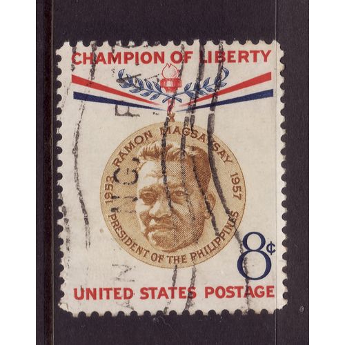 USA 1953 8c PRES MAGAYSAY SG 1098 FINE USED#2