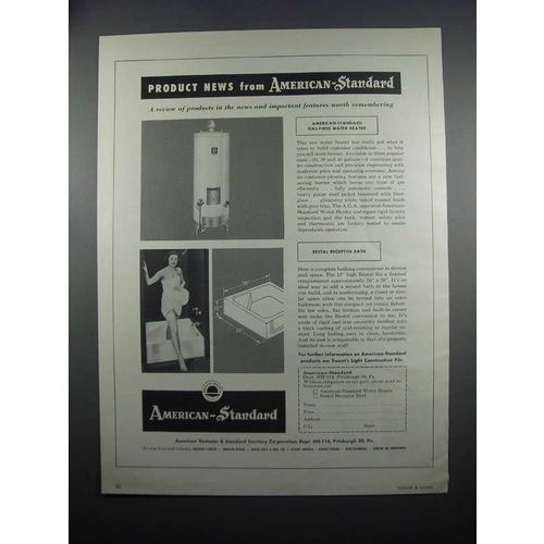 1954 American-Standard Heater & Restal Receptor Bath Ad