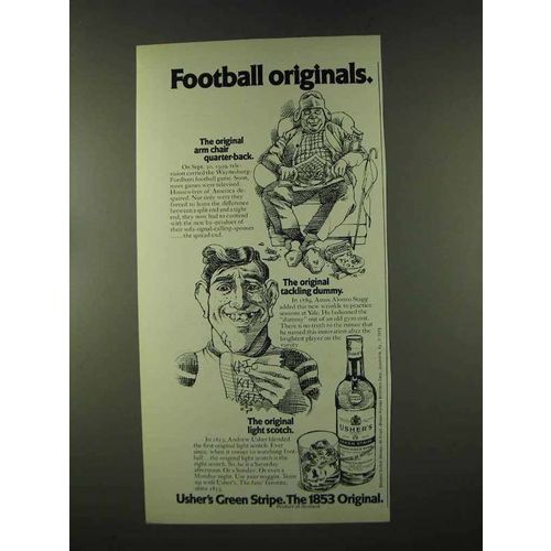 1973 Usher's Scotch Ad - Football Originals