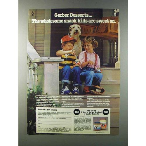 1981 Gerber Junior Desserts Ad - Wholesome Snack