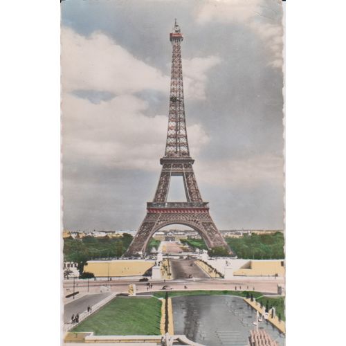 France circa 1950 Eiffel Tower sent has special size franking but stamp removed