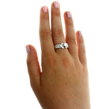 New Real Solid 925 Sterling Silver Fashion Jewelry Wedding Ring White Round CZ