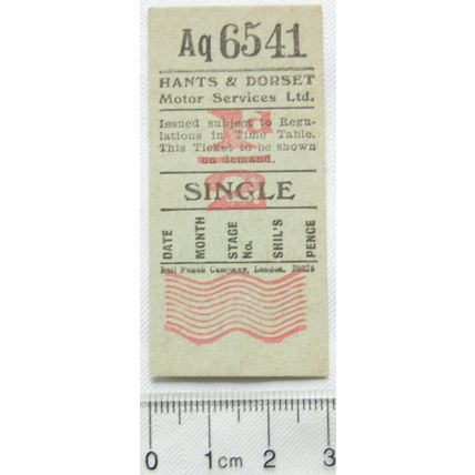 Vintage: Hants & Dorset Motor Services ticket ½d single