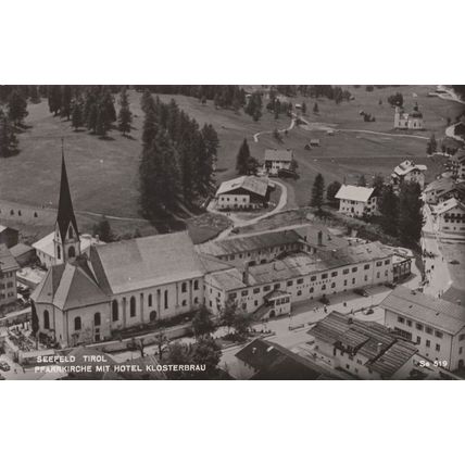Hotel Klosterbrau Tirol Austria Real Photo Aerial Postcard