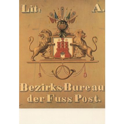 Posthausschild Hamburg 1835 German Post Office Sign Postcard