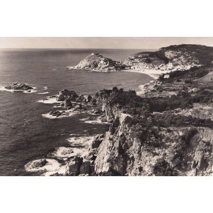 Tossa Del Mar Mountain Rocks Aerial Spain Real Photo Postcard