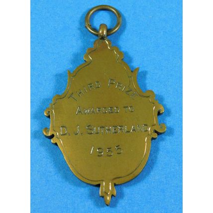 Bronze Enamel Watch Chain Fob Medal Swansea Bakers Confectioners Exhibition 1955