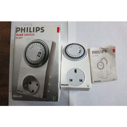 Philips Mechanical 24 Hour Mini Timer Plug In White HR5077