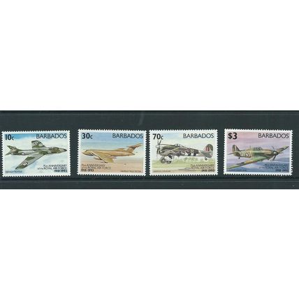 barbados stamps sg991 sg 991 royal air force mnh set
