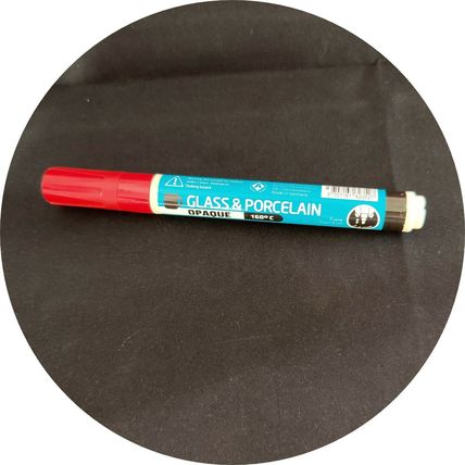 Glass & Porcelain Pen 2 - 4 mm Tip Red Opaque Bake on at 160c On an Oven CR54