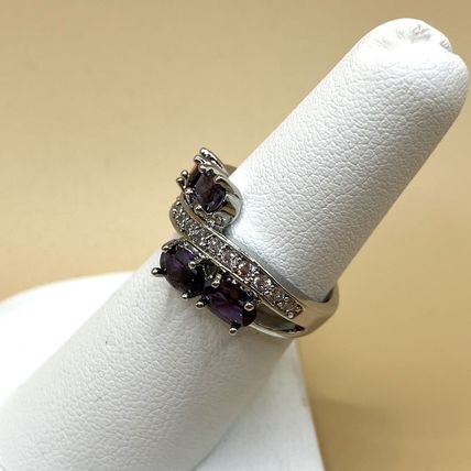 Ring Inlaid Purple CZ #763