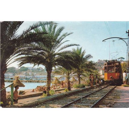 Mallorca Puerto de Soller Spain Postcard posted 1974 crease
