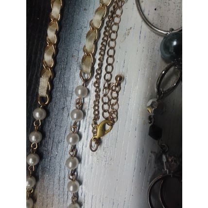 LIA SOPHIA SILVER TONE GREY FAUX PEARL NECKLACE and one more