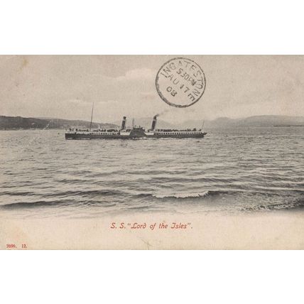 SS Lord Of The Isles Paddle Steamer Ship 1908 Old Postcard