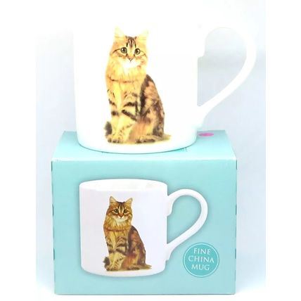 Tabby Cat Mug Fine China 8 CM Ceramic Tableware Home Decor Beverage Kitty Gift