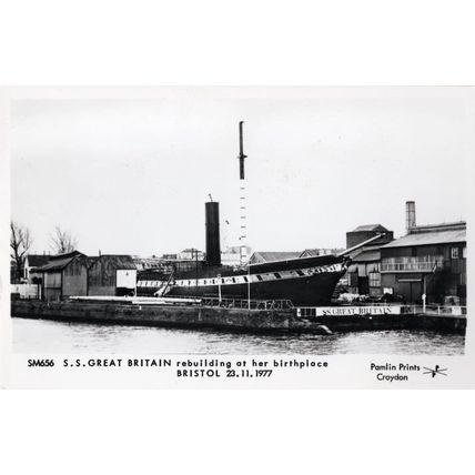 SS Great Britain Bristol Ship in 1977 Harbour Photo Postcard