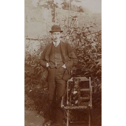 Millwall Hard Tough Man & Dog Real Photo 1912 Old Postcard