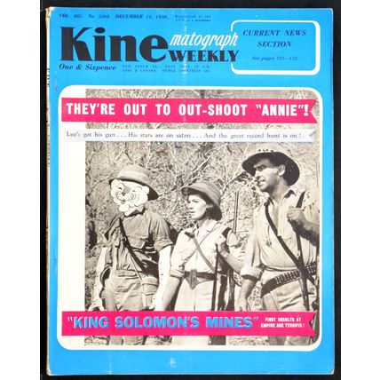 KINE WEEKLY 1950 Rio Grande, Bitter Rice UK MAGAZINE