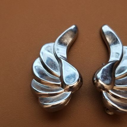 Vintage Silver Tone Wing Earrings