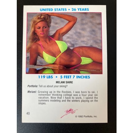 Portfolio '92 International Swimsuit Base trading card # 40 Melani Shire (A)