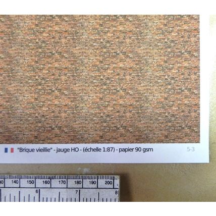 Papier "Brique vieillie " - pour HO gauge-échelle 1:87-A4
