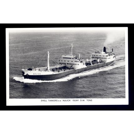 TA0842 - Shell Oil Tanker - Aulica - postcard