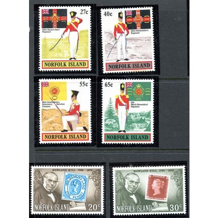 Norfolk Island 1979-82 sg223/7, 230/5, 252/3, 262/4, 296/303 - MNH - 4 scans