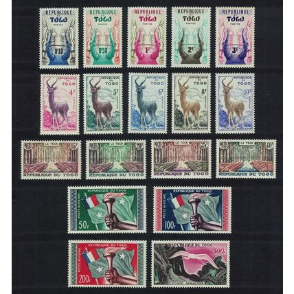 Togo Egret Bird Antelope Torch Flag Inscription 'Republique' 18v 1959 MNH