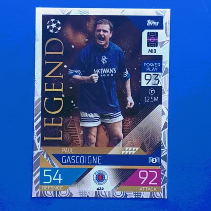 Topps Match Attax 2022/23 Paul Gascoigne Legend Card #422 - Rangers