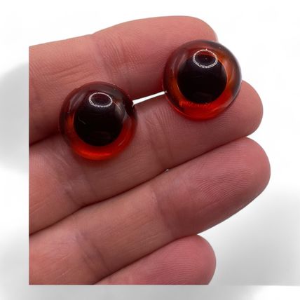 16.5mm Amber Eyes Teddy Bear Making Soft Toy Doll Animal Craft Metal Back EN-71
