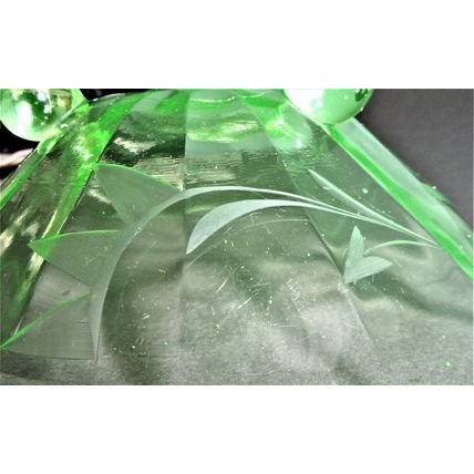 Rare Uranium Glass Art Deco "Mathilde" Bowl Walther & Sohne.