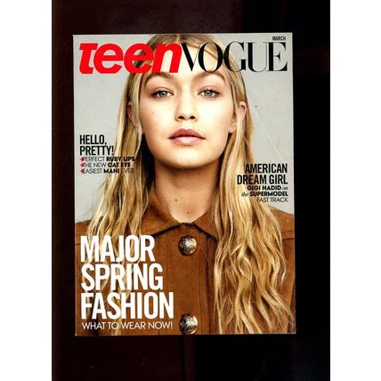 GIGI HADID Teen Vogue Magazine 2015 "AMERICAN DREAM GIRL" MAJOR SPRING FASHION