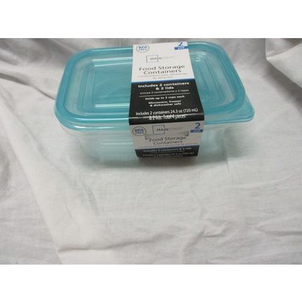 Mainstays Meal Prep Food Storage 2 Containers 2 Lids 24.3 oz